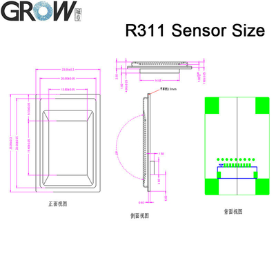 Grow R311 Big Size Sensor Area Capacitive Fingerprint Sensor Module Scanner for Arduino