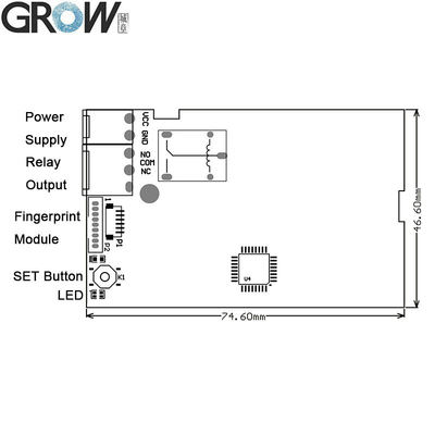 Grow K226+G16 DC10-30V Admin/User Password Fingerprint Control Board