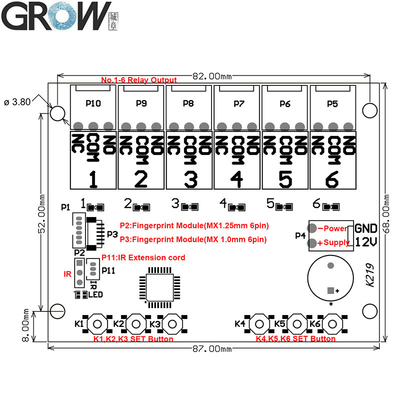 Programmable Fingerprint Control Board Multiple Relay IR K219 R502