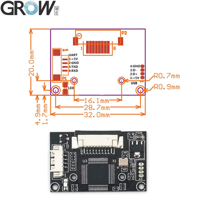 Self Study Function Fingerprint Sensor Module 20.4*33.4mm Safety