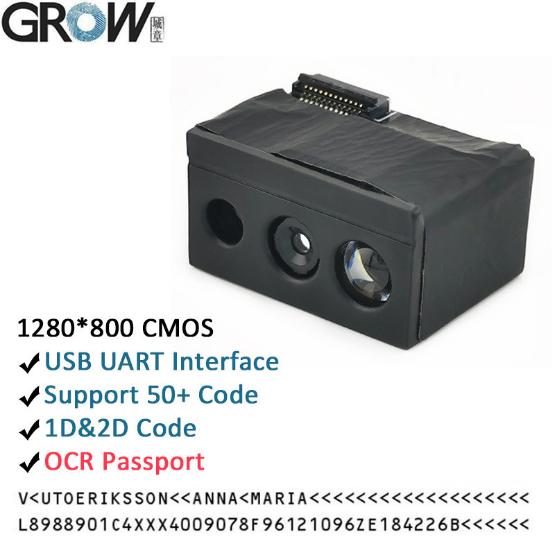 Grow GM69PRO-S 1280*800CMOS OCR/1D/2D Barcode Scanner Module Support Ocr Passport Code